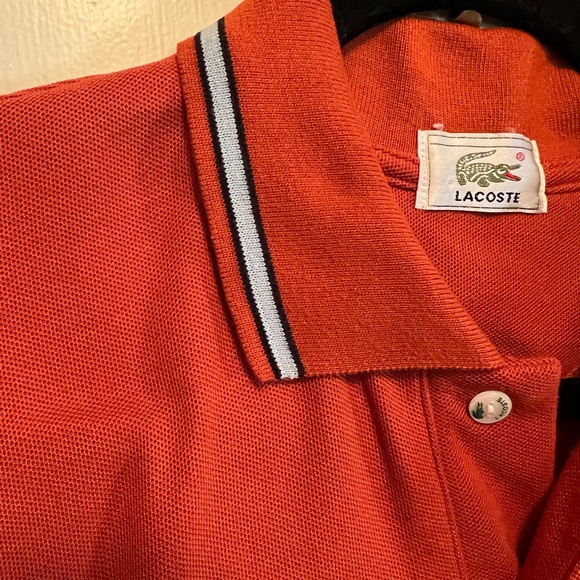 Vintage Lacoste Two Button Polo Burnt Orange - Picture 6 of 10